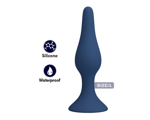 Синяя анальная пробка Slim Anal Plug L - 12,4 см.