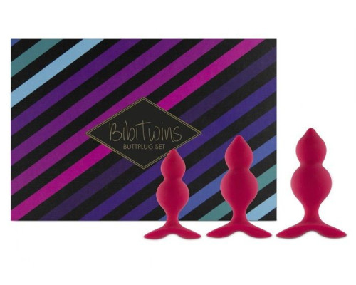 Набор из трех розовых анальный пробок Bibi Twin Butt Plug Set