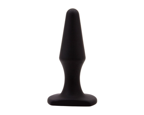 Черная силиконовая анальная пробка - 10,5 см.