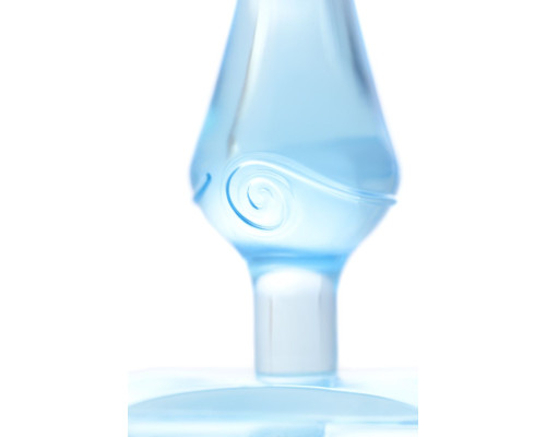 Голубая анальная втулка с ограничителем - 6,5 см.