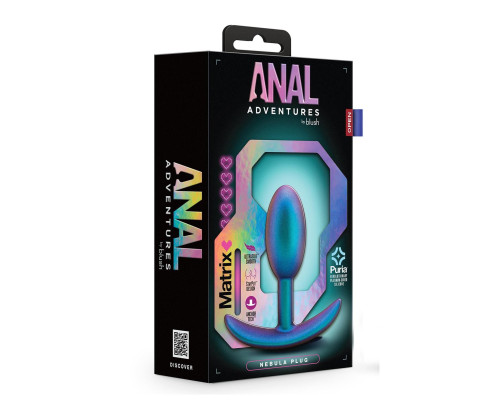 Синяя анальная пробка со смещенным центром тяжести The Nebula Plug - 9 см.