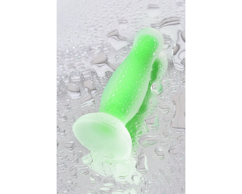 Зеленая, светящаяся в темноте анальная втулка Victor Glow - 10 см.