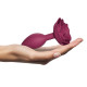 Сливовая анальная пробка с ограничителем-розой Open Rose Size M Butt Plug
