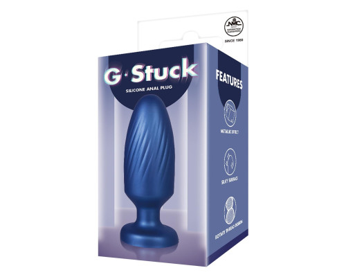 Синяя анальная пробка 4 Inch Silicone Anal Plug - 12 см.