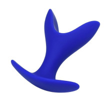 Синяя силиконовая расширяющая анальная пробка Bloom - 8,5 см.