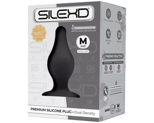 Черная средняя анальная пробка SileXD - 9,3 см.