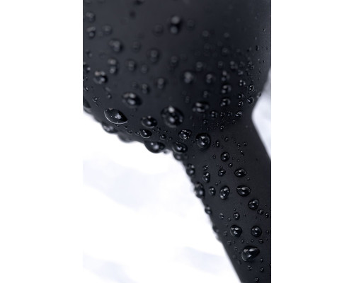 Черная анальная втулка с прозрачным стразом - 7,2 см.