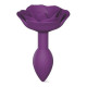 Фиолетовая анальная пробка с ограничителем-розой Open Rose Size S Butt Plug