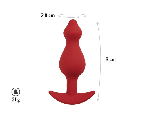 Бордовая анальная пробка Libra S - 9 см.
