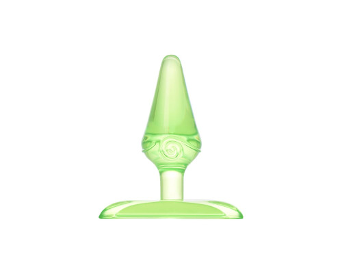 Зеленая анальная втулка с ограничителем - 6,5 см.