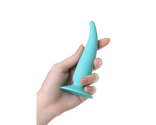 Мятная силиконовая анальная пробка Сappy - 12,5 см.