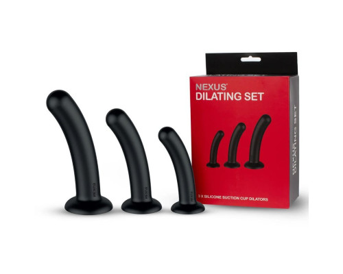Набор из 3 черных анальных втулок Dilating Set
