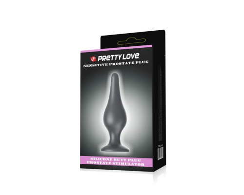 Анальная пробка на присоске среднего размера Sensitive Prostate Plug - 14 см.