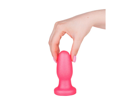 Овальная анальная пробочка розового цвета - 11,5 см.
