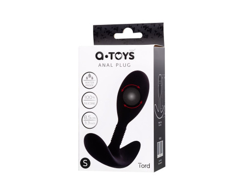 Черная анальная втулка Tord S - 8,5 см.