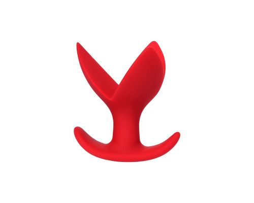 Красная силиконовая расширяющая анальная пробка Flower - 9 см.