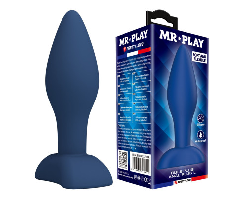 Синяя анальная пробка Bulb Plug - 12,1 см.