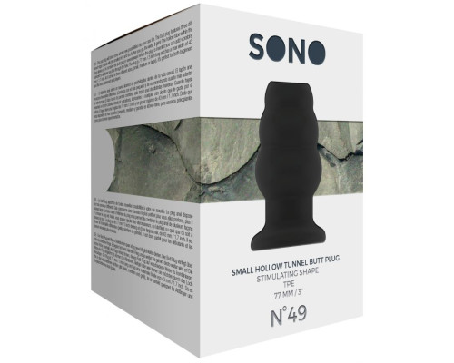 Чёрная анальная пробка с тоннелем №49 Small Hollow Tunnel Butt Plug 3 Inch - 7,7 см.