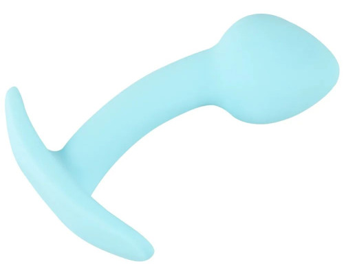 Голубая анальная втулка Mini Butt Plug - 7,1 см.