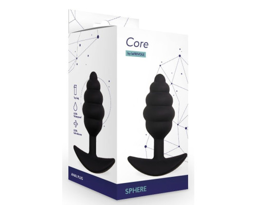 Черная анальная пробка Sphere M - 9 см.