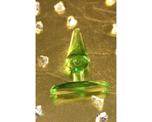 Зеленая анальная втулка с ограничителем - 6,5 см.