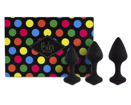 Набор из 3 черных анальных пробок Bibi Butt Plug Set