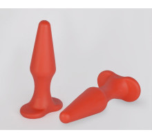 Красная коническая анальная пробка - 10,6 см.