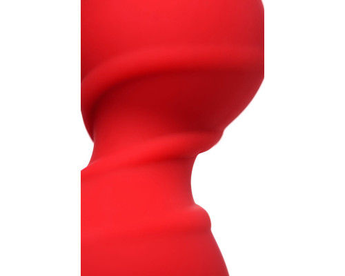 Красная силиконовая анальная втулка Trio - 16 см.