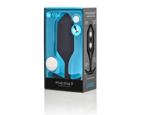 Черная анальная пробка для ношения B-vibe Snug Plug 6 - 17 см.
