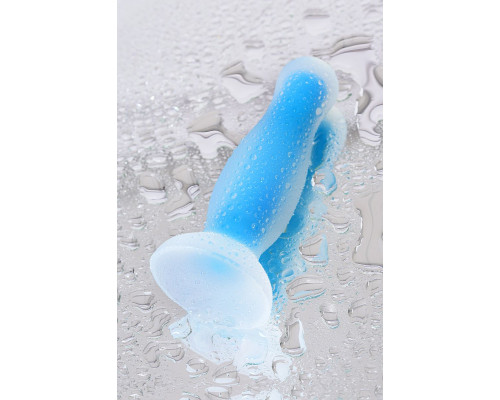 Голубая, светящаяся в темноте анальная втулка Kyle Glow - 10 см.