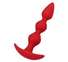 Красная силиконовая анальная втулка Trio - 16 см.
