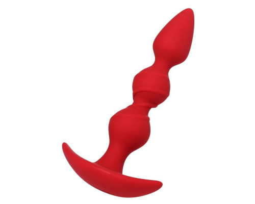 Красная силиконовая анальная втулка Trio - 16 см.