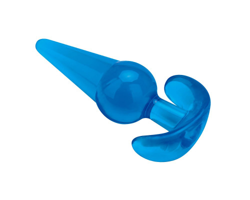 Голубая анальная пробка конической формы Medium Tapered Butt Plug - 12,7 см.