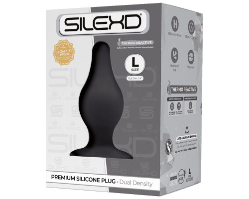 Черная большая анальная пробка SileXD - 10,2 см.
