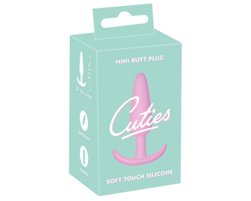 Розовая анальная втулка Mini Butt Plug - 8,4 см.