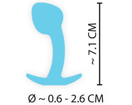 Голубая анальная втулка Mini Butt Plug - 7,1 см.