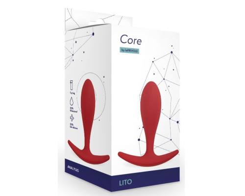 Бордовая анальная пробка Lito M - 8,9 см.