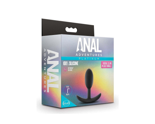 Черный анальный стимулятор Vibra Slim Plug Small - 8,8 см.