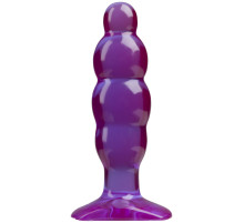 Фиолетовая рельефная анальная пробка SpectraGels Purple Anal Stuffer - 14 см.