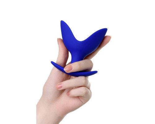 Синяя силиконовая расширяющая анальная втулка Bloom - 9,5 см.