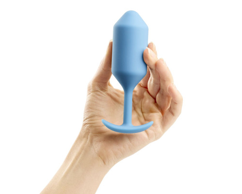 Голубая пробка для ношения B-vibe Snug Plug 3 - 12,7 см.