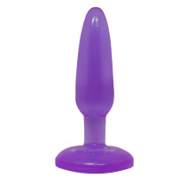 Фиолетовая анальная пробка с присоской - 15 см.