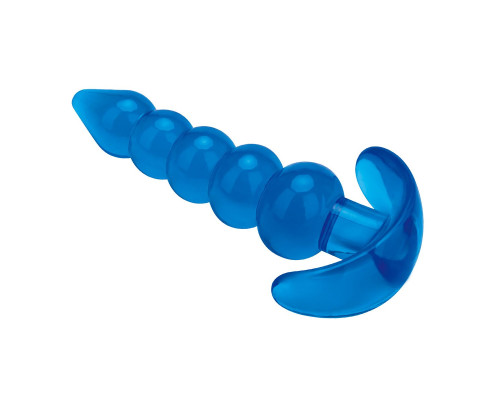Голубая анальная елочка Medium Beaded Plug - 11,4 см.