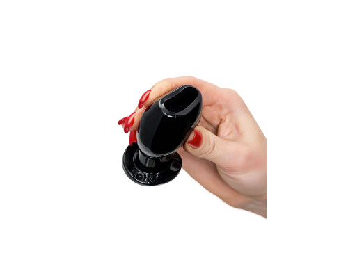 Черная анальная втулка Basic M - 6,5 см.