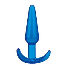 Голубая анальная пробка Slim Tapered Butt Plug - 10,8 см.