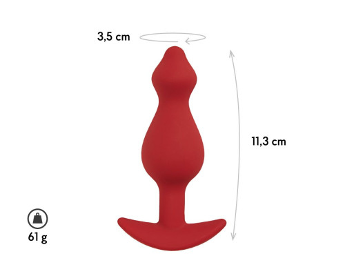 Бордовая анальная пробка Libra M - 11,3 см.