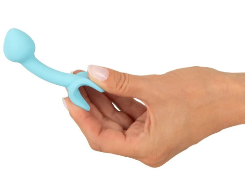 Голубая анальная втулка Mini Butt Plug - 7,1 см.