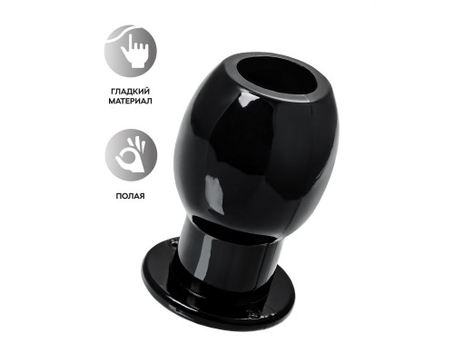 Черная анальная втулка Basic L - 7,5 см.