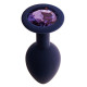 Черничная анальная пробка с фиолетовым кристаллом Gamma S - 7,2 см.