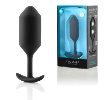 Чёрная пробка для ношения B-vibe Snug Plug 3 - 12,7 см.